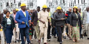 President William Ruto together with Deputy President Rigathi Gachagua and other government t officials in Naivasha on January 13, 2024.