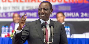 President William Ruto speaking during a church service on April 9, 2024.