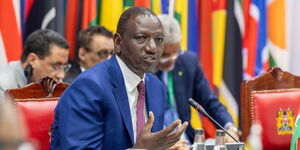 President William Ruto speaking during the International Development Association (IDA21) Replenishment Summit at KICC on April 29, 2024.