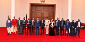 President William Ruto pose for a photo with Coastal governors after a meeting at State House in Nairobi on June 22, 2024