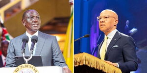 Photo collage of President William Ruto (left) and Ford Foundation President Darren Walker 