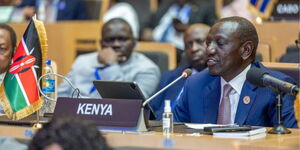 President William Ruto addresses the African Union General Assembly of the Committee of the African Heads of State and Government on Climate Change in Addis Ababa.