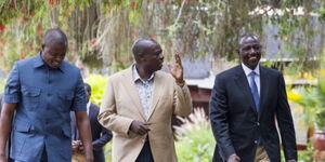Kiharu Mp Ndindi Nyoro, Deputy President Rigathi Gachagua and President William Ruto taking a walk