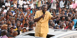 President William Ruto addressing the residents if Mombasa on July 25, 2024