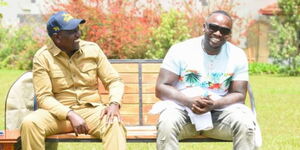 DP Wiliam Ruto (left) with Khaligraph Jones 