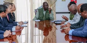 President William Ruto during a meeting with IMF officials and officials from the Kenyan national treasury at State House in Nairobi on November 13, 2023