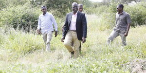 Deputy President William Ruto arriving at the Luma Conservancy on January 17, 2020, where he met Taita Taveta leaders