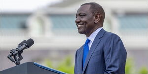 President William Ruto addressing delegates during his visit to the United States. 