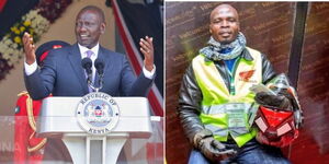 Photo collage of President William Ruto addressing the nation on Thursday June 1, 2023