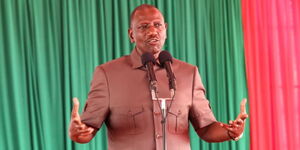 President William Ruto speaking in Isiolo County during the launch of development projects on July 20, 2023.