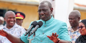 President William Ruto speaking in Mombasa County on November 3, 2023.