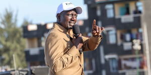 President William Ruto speaking during a stopover in Kilifi County on November 1, 2023.