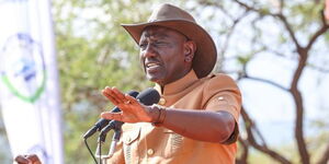 President William Ruto at the Kimalel Grounds, Baringo County, for the 9th Annual Kimalel Goat Auction and Cultural Festival on December 14, 2023.