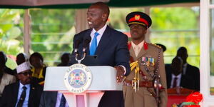 President William Ruto presiding over the pass-out parade of Kenya Prisons Cadets at Prison Staff Training College in Ruiru, Kiambu on Monday, April 24, 2023.