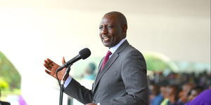 President William Ruto speaks during Labour Day celebrations at Uhuru Gardens in Nairobi on Monday, May 1, 2023