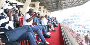 DP William Ruto (left) and the late Eldoret farmer Adrian Muteshi (right).