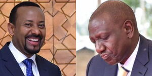 President William Ruto (right) and his Ethiopia counterpart Abiy Ahmed.