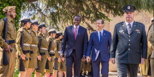 President William Ruto (left) meets the President of Israel Isaac Herzog at his Residence in Jerusalem on May 9, 2023. 