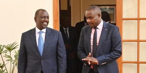 President William Ruto (left) and UDA Secretary General Cleophas Malala.