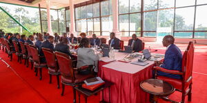 President William Ruto chairing a Cabinet meeting at the new Presidential dais at State House on January 15, 2024.