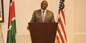 President Ruto speaking in Washington D.C when he met Kenyans living in the United States in December 2023.