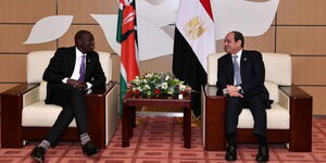 President William Ruto meets his Egypt counterpart Abdel Fattah El-Sisi on June 8, 2023.