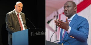 A photo collage of Fitch Group President and CEO Paul Taylor (left) and President William Ruto.