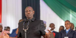 President William Ruto addresses the congregation at the interdenominational Church service at Ukunda Showground, Kwale County, on Sunday, July 30, 2023. 