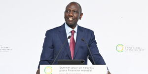 President William Ruto speaking at the Summit for a New Global Financing Pact on June 23, 2023.