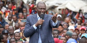 President William Ruto addressing Machakos residents on Friday, April 14, 2023.