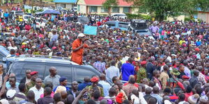 President William Ruto addressing Migori residents on October 8, 2023.