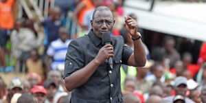 President William Ruto speaks to Gatundu residents in Kiambu County on September 30, 2023.