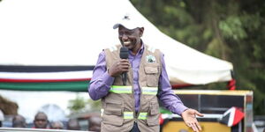 President William Ruto addressing residents during his Western Region tour on Saturday April 29, 2023