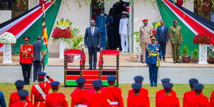 President William Ruto inspects the Guard of Honour during Madaraka Day Celebration in Embu on Thursday, June 1, 2023. 