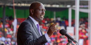 President William Ruto delivering his speech at the Madaraka Day Celebrations in Embu County on June 1, 2023.