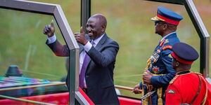 President William Ruto inspects Guard of Honour during Madaraka Day Celebration in Embu on Thursday, June 1, 2023. 
