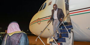 President William Ruto arriving in Saudi Arabia on November 10, 2023. 