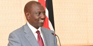President William Ruto speaking to Kenyans living in Mozambique on August 11, 2023.
