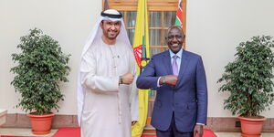 President William Ruto meeting UAE  Minister for Industry and Cooperatives Sultan Al-Jebr at State House on June 20, 2023.