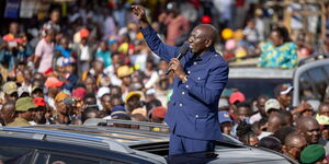 President William Ruto addresses Meru residents at the groundbreaking of the Ksh150 million Kianjai Market on Thursday, January 25, 2024