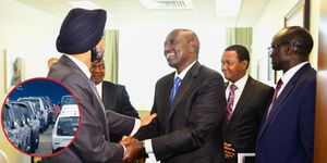 President William Ruto (right) greets President of the World Bank Ajay Banga at the United Nations General Assembly in New York, United States on September 19, 2023.