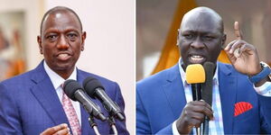 A photo collage of President William Ruto (left) and former Cherangany Member of Parliament Joshua Kutuny. 