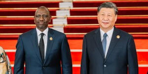 President William Ruto and President Xi Jinping of China at a State Banquet held in Beijing, China on October 17, 2023. 