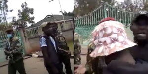 Youth confront the guards at DP Ruto's residence on September 24, 2020.