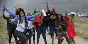 Kenyans having fun during 2021 World Rally Champions (WRC) in Naivasha.