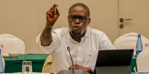 Nairobi Governor Johnson Sakaja speaking during a meeting with senators on May 3, 2024.