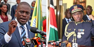 Nairobi Governor Johnson Sakaja and IG of police Japhet Koome.