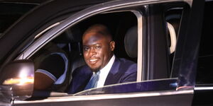 Nairobi Governor Johnson Sakaja arrives at CUE for the Nairobi County gubernatorial debate on Monday, July 11, 2022.