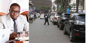 Photo collage of Nairobi Governor Johnson Sakaja during a meeting with other governors on Wednesday 25, 2023