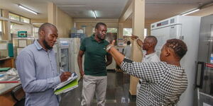 Nairobi Senator Edwin Sifuna during a visit at the Pumwani Maternity Hospital on Saturday, February 3, 2024. 